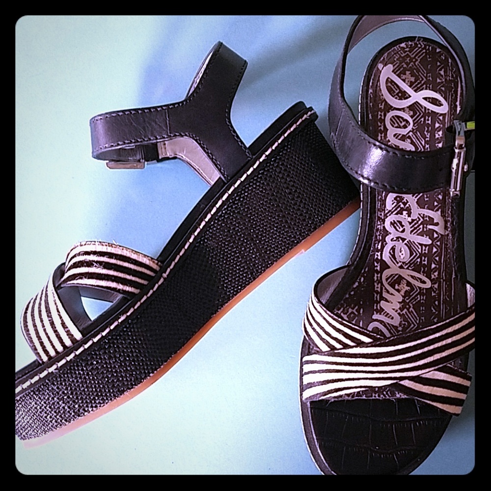 Sam Edelman TINA Platform Sandals Zebra sz 7.5